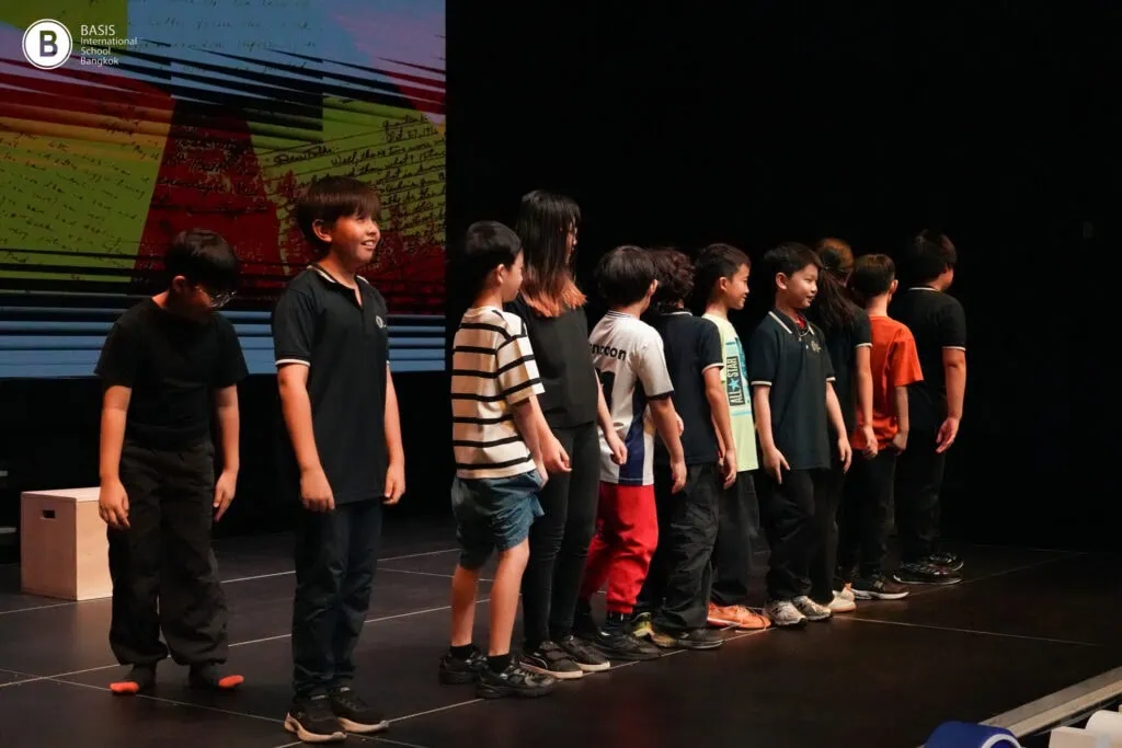Grade 3 students performing drama showcase unit at BASIS International School Bangkok