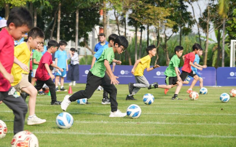SportDay6 BASIS International School Bangkok students taking part in football on sports day