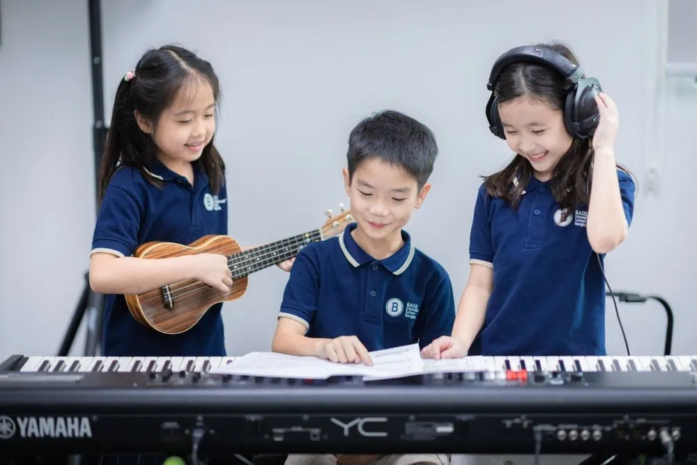 Primary school children doing extracurricular activities as a part of the Thai education system