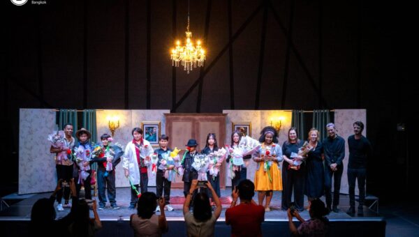 This Murder Was Staged-51 The full cast of a BASIS International School Bangkok production in costume on stage