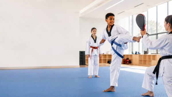 Taekwondo at BASIS International School Bangkok A BASIS International School Bangkok student practising a taekwondo kick with an instructor